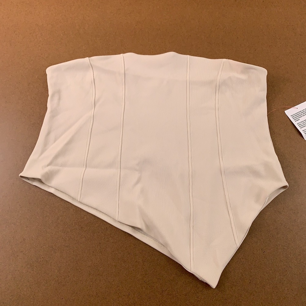 ASOS Design Curve Womens Size 20 Cream Asymmetric Hem Strapless Corset Top NWT